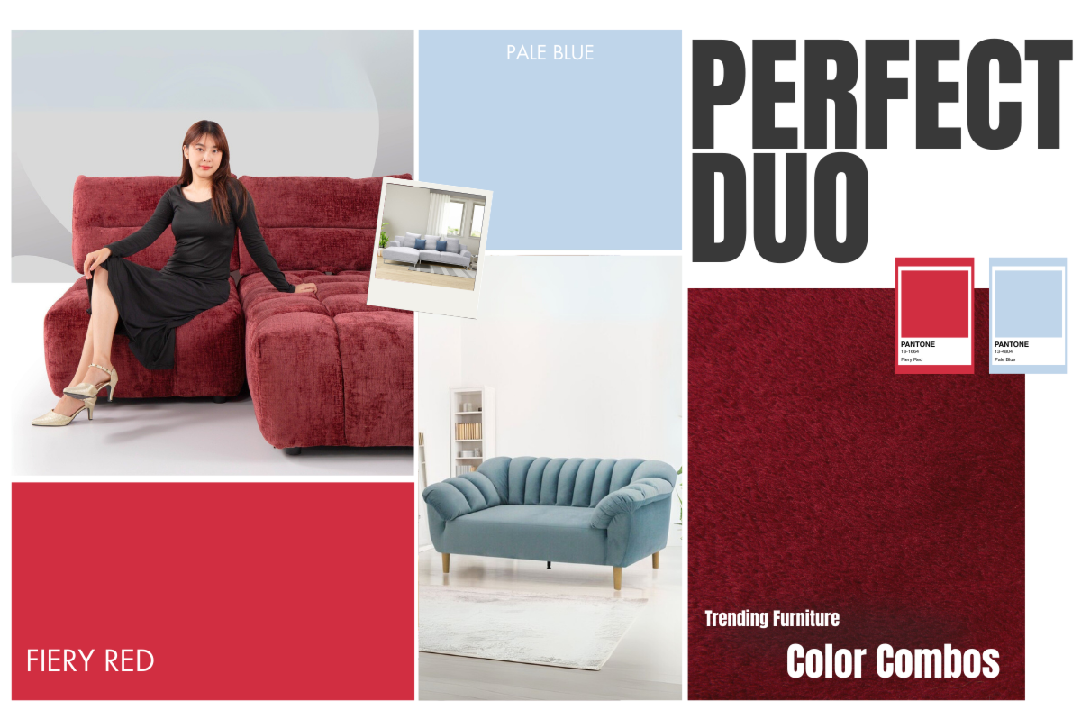 Perfect Duo: Fiery Red & Pale Blue