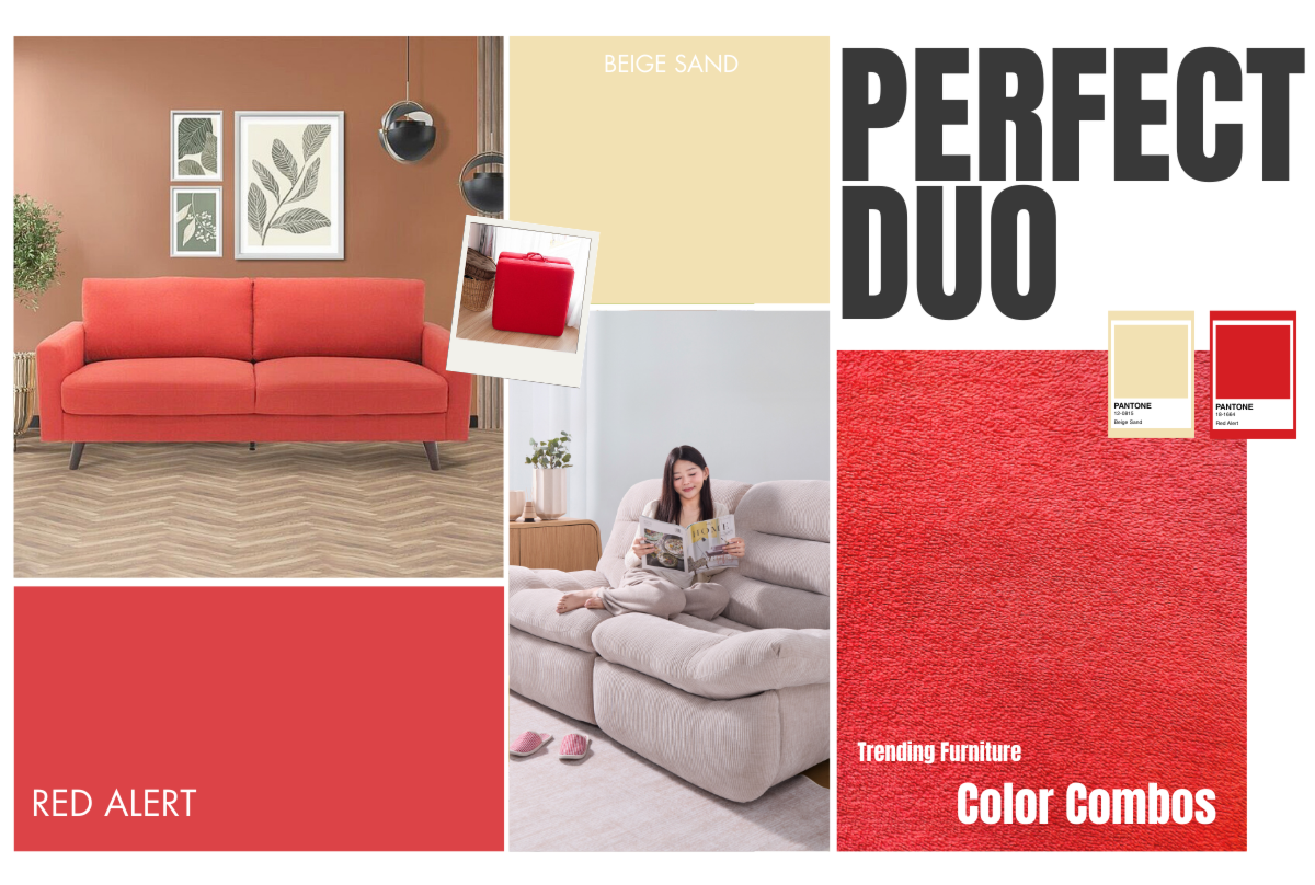 Perfect Duo: Red Pop & Cream Beige