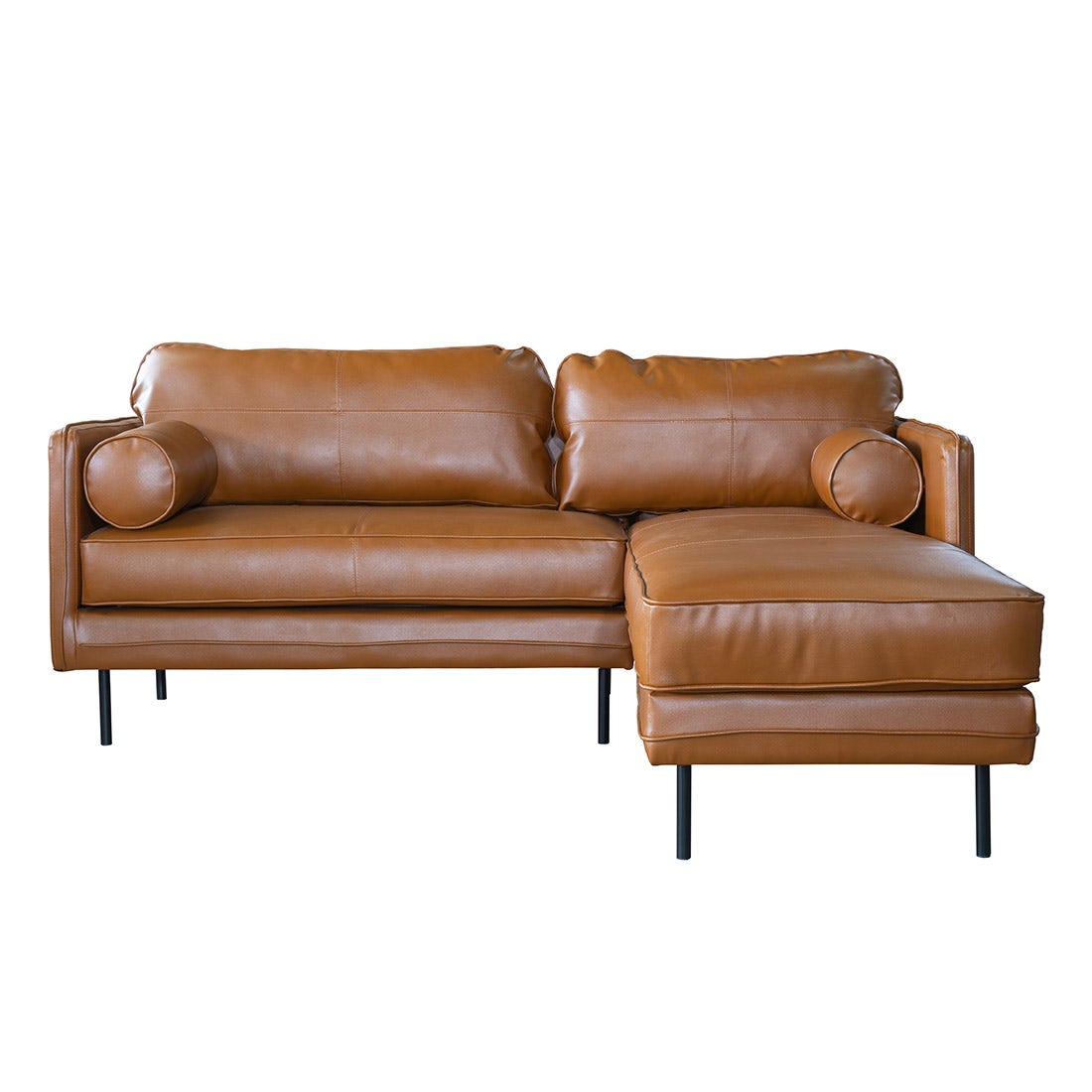 โซฟา Sofast รุ่น CUSHIE มุมขวา หนังสังเคราะห์น้ำตาล