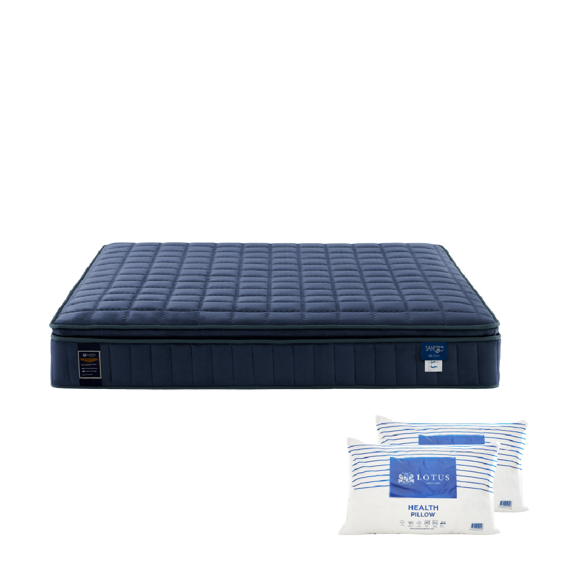 ที่นอน LOTUS รุ่น Precise II Plus Navy ขนาด 6 ฟุต แถมฟรีหมอนหนุน 2 ใบ