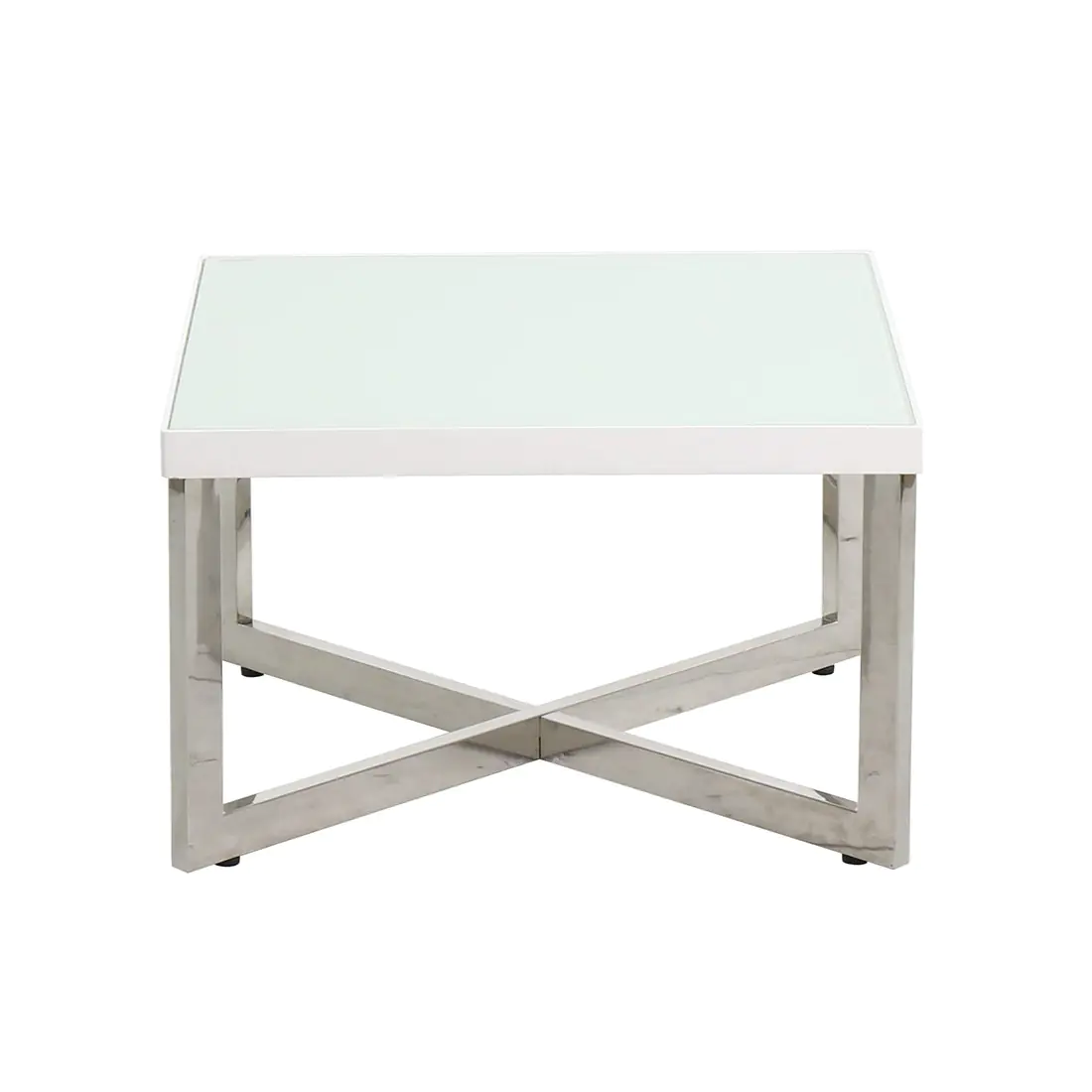 โต๊ะกลาง โต๊ะกลางเหล็กท๊อปกระจก รุ่น Yayoi สีสีเงิน-SB Design Square