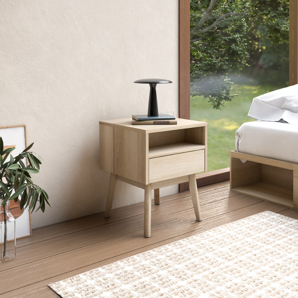 ตู้ข้างเตียง KC-PLAY รุ่น KAWA สีน้ำตาลอ่อน