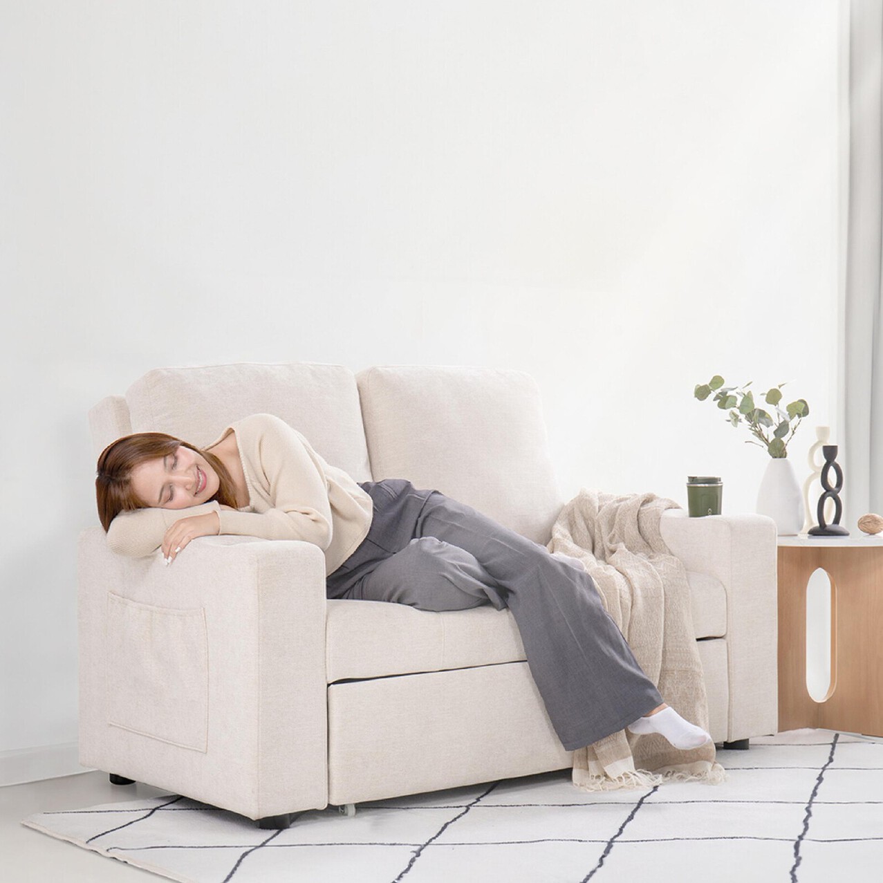 โซฟาเบดรุ่น RAINBOW สีครีม 11