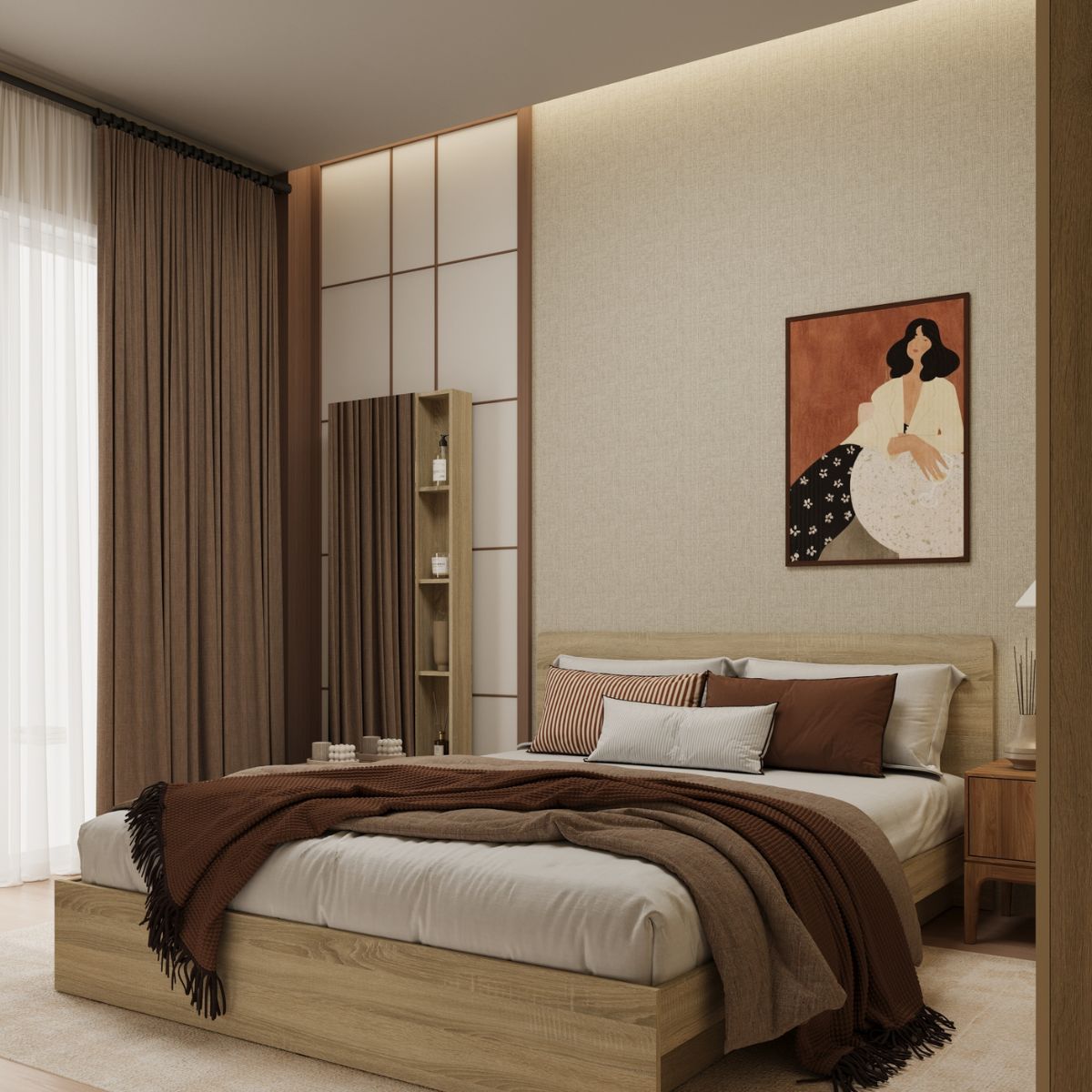 เตียงนอน รุ่น Hannie ขนาด 6 ฟุต สีไม้อ่อน 04