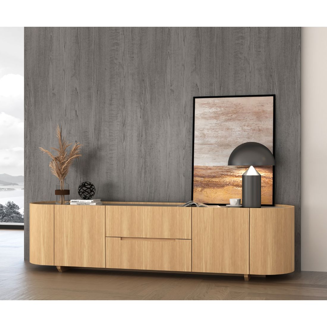 ชั้นวางทีวีขนาด 200 ซม.รุ่น WINBER สี Oak Veneer3
