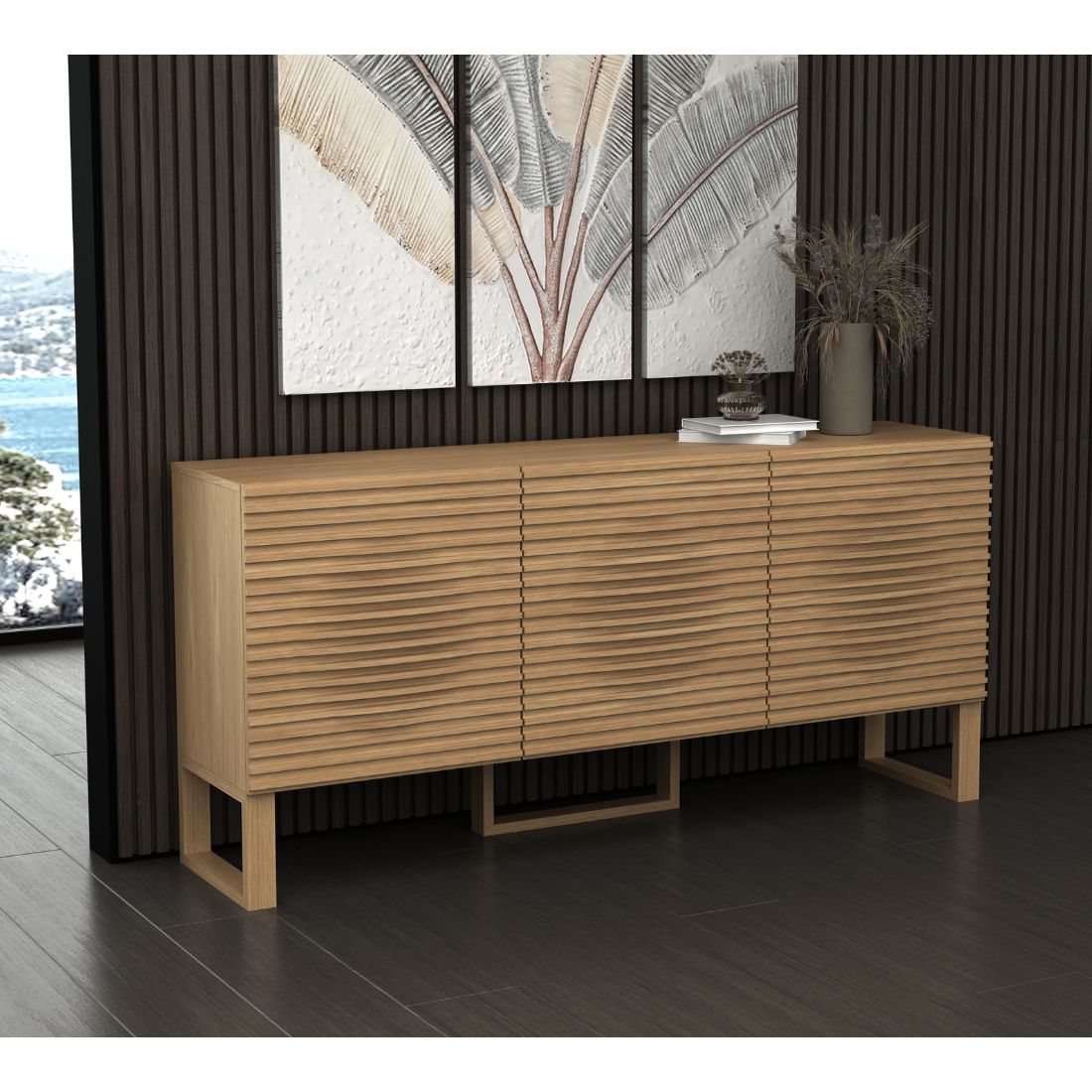 ตู้เตี้ยขนาด 180 ซม.รุ่น WEAVER สี Oak Veneer3