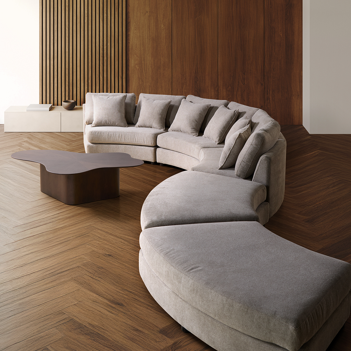 โซฟาเข้ามุม รุ่น CURVA-C สีเทา1