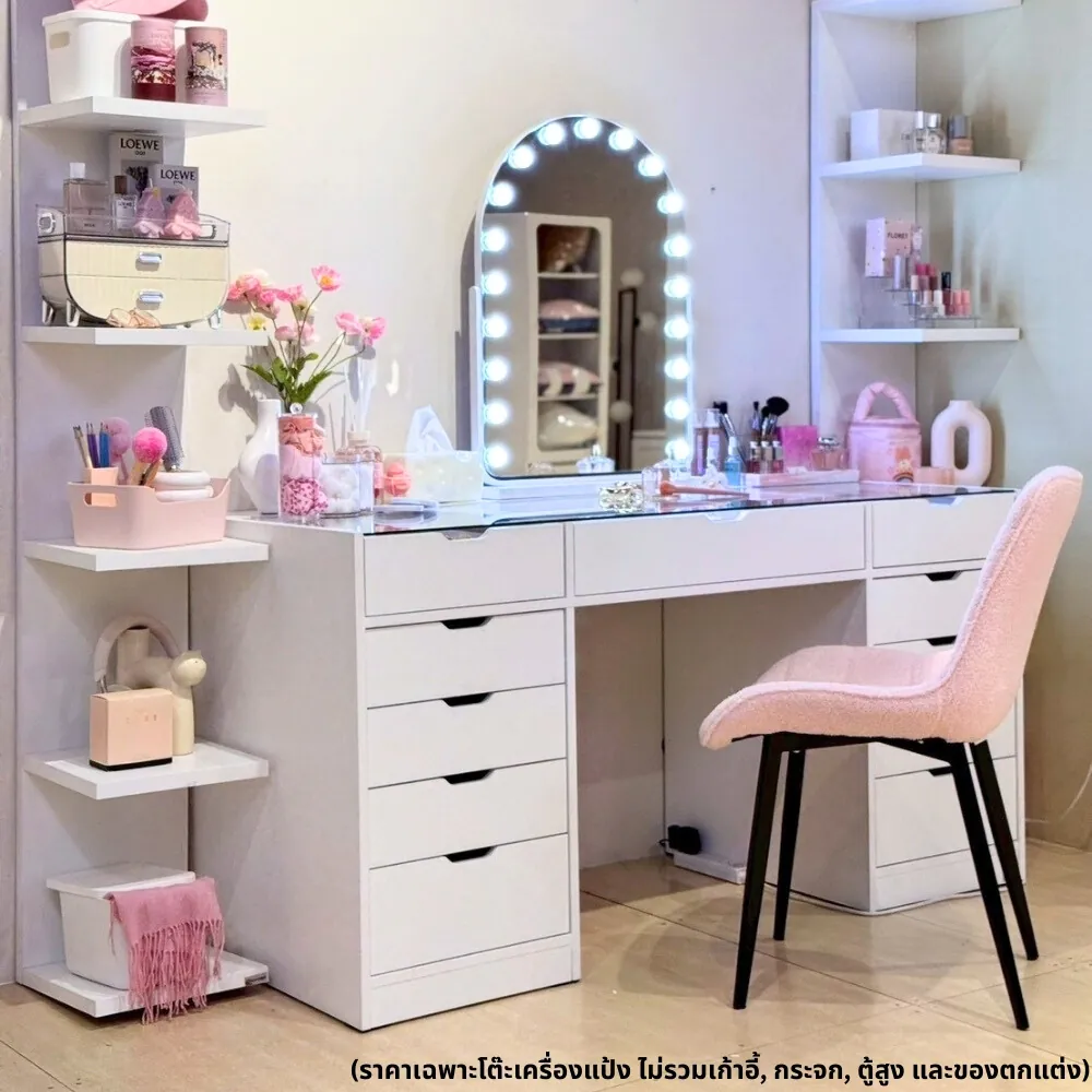 โต๊ะเครื่องแป้งแบบนั่ง รุ่น Vanity สีขาว5