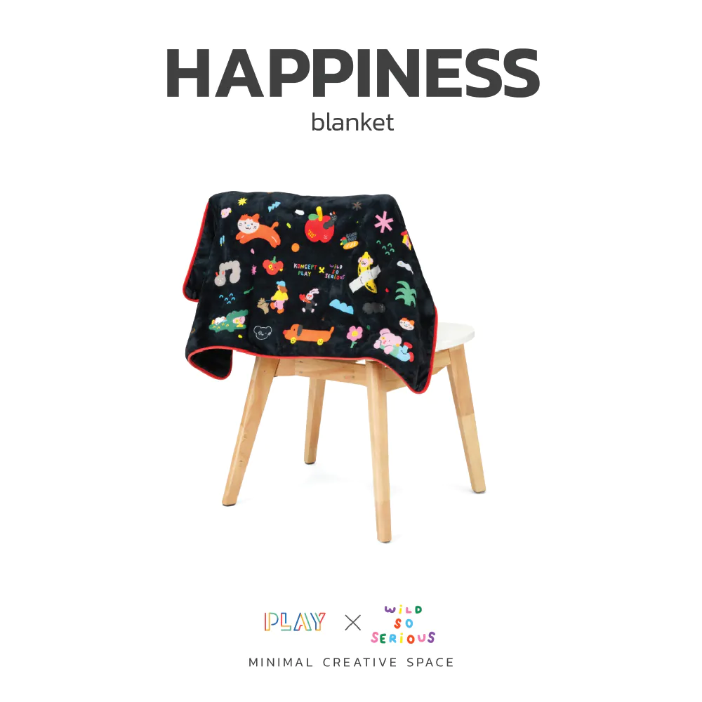 KC-PLAY/HAPPINESS/ผ้าคลุม/ดำ