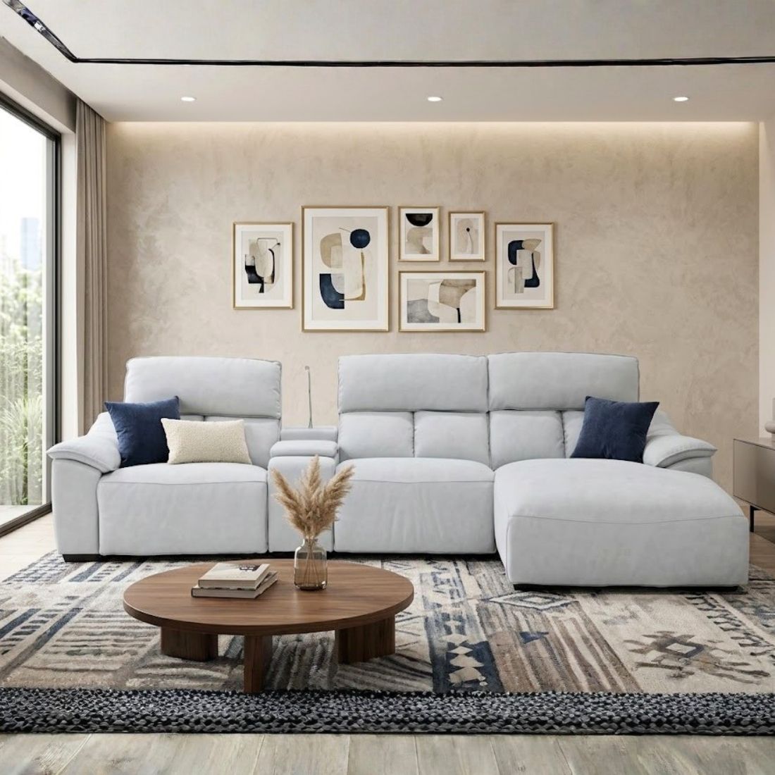 Recliner รุ่น AOMILA#3 สีเทาอ่อน (มุมขวา)33