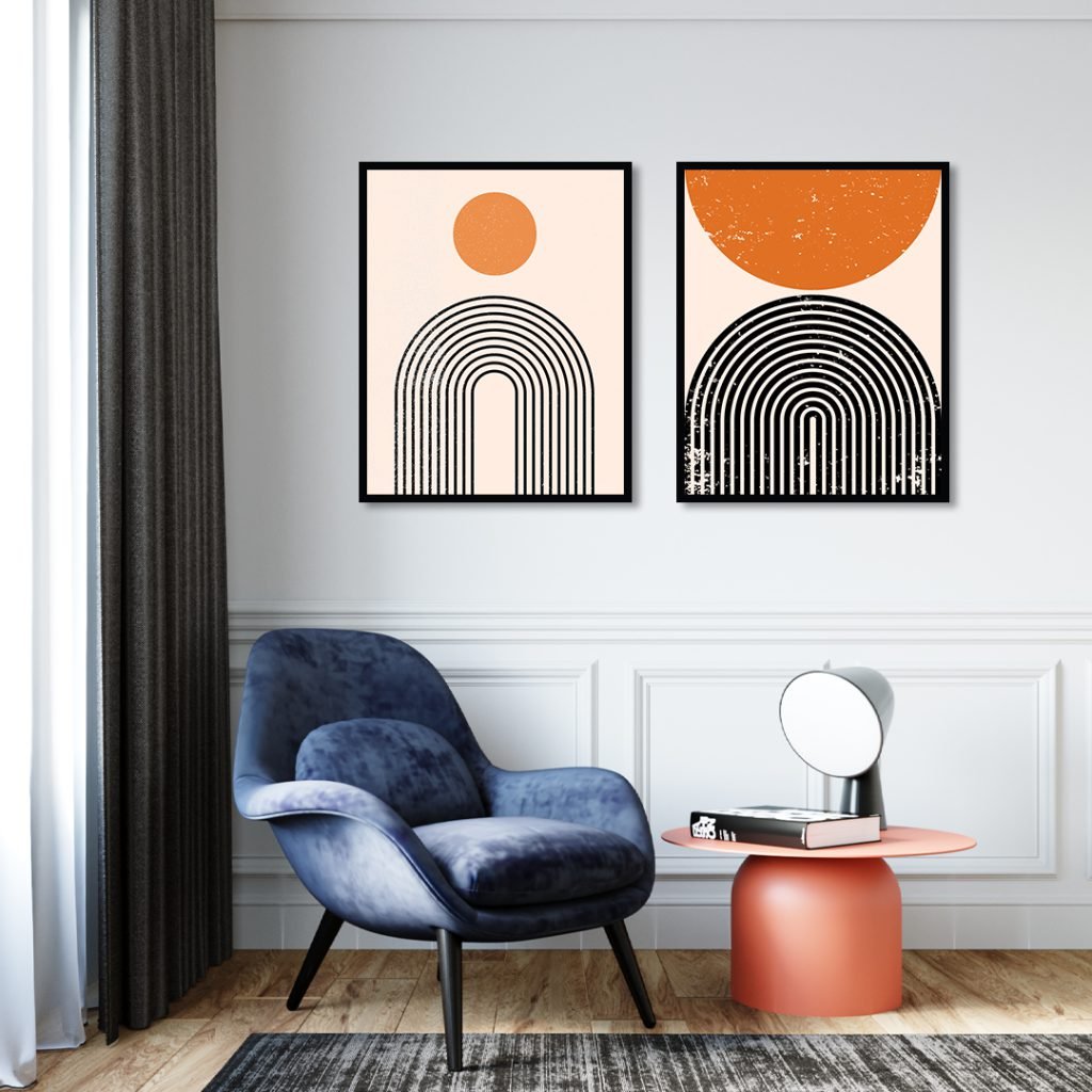 Pennello รูปภาพแต่งบ้านพร้อมกรอบ Geometric Art II  Set 2 รูป 02