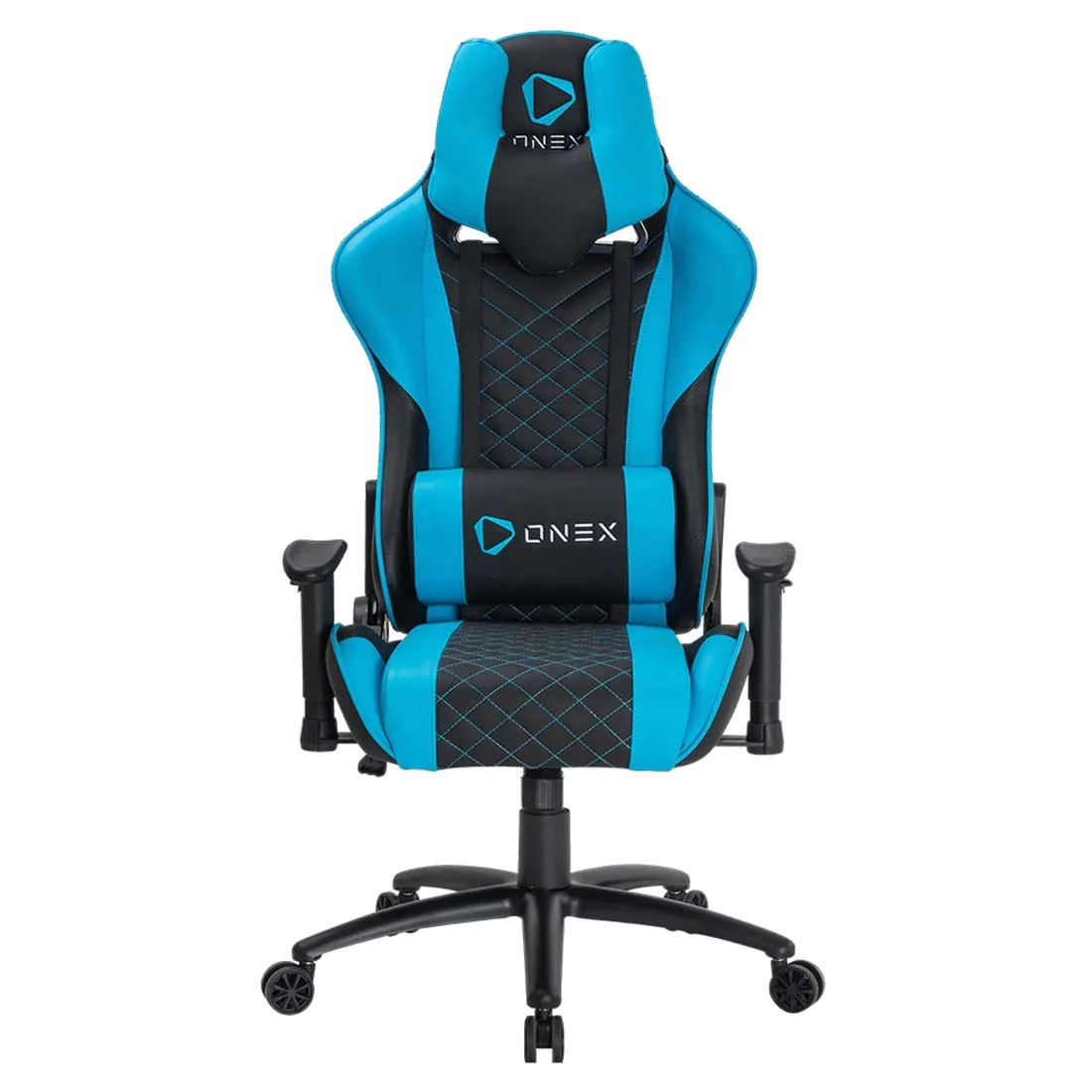 ONEX GX3 Gaming Chair วันเอ็กซ์ เก้าอี้เล่นเกม เก้าอี้เพื่อสุขภาพ ปรับระดับได้ 90-180 องศา รับประกัน 1 ปี สีฟ้า ขนาด 52 x 55 x 11cm1