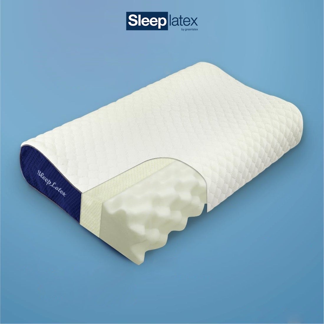 Sleep Latex + หมอนหนุนยางพารา รุ่น Neck Massage ทรง Contour Knobby-1