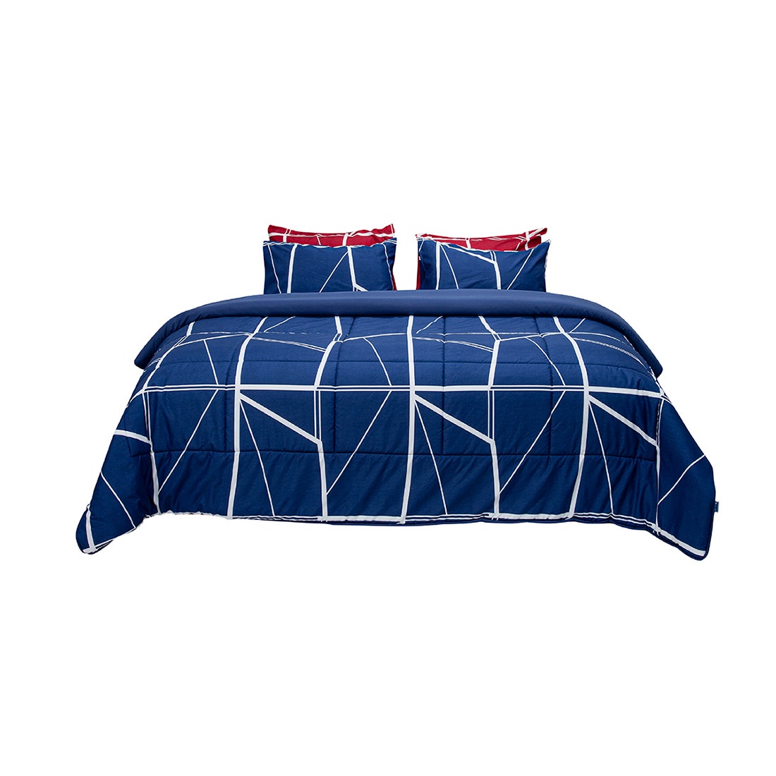 ชุดเครื่องนอน 6 ฟุต 6 ชิ้น PICASSO BASIC ลาย NAPLES NAVY BLUE 02