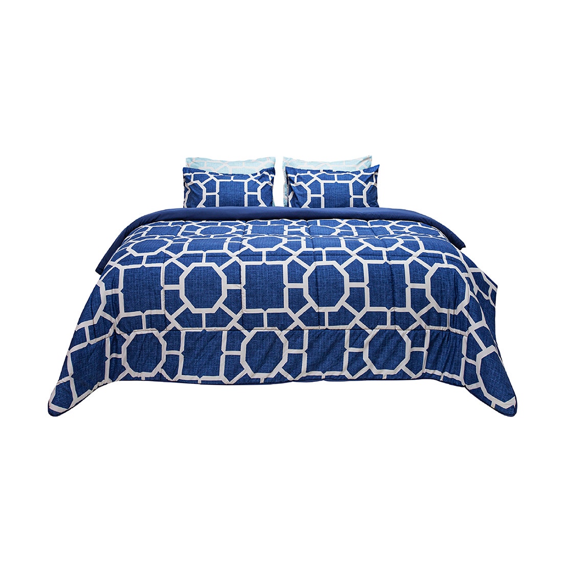 ชุดเครื่องนอน 6 ฟุต 6 ชิ้น PICASSO BASIC ลาย ROME NAVY BLUE 02