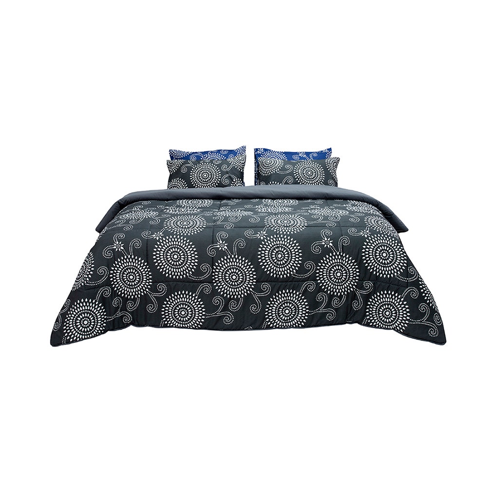 ชุดเครื่องนอน 6 ฟุต 6 ชิ้น PICASSO BASIC ลาย VENICE DARK GREY 02