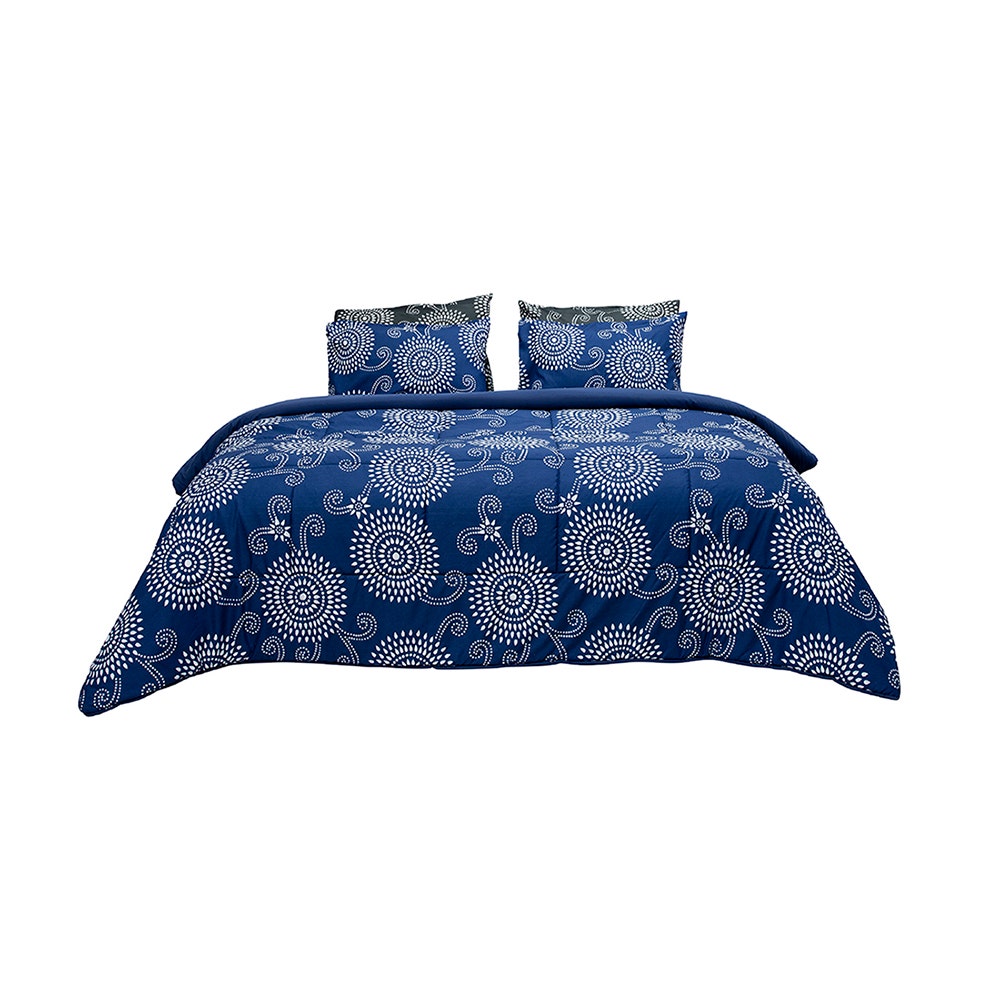 ชุดเครื่องนอน 6 ฟุต 6 ชิ้น PICASSO BASIC ลาย VENICE NAVY BLUE 02