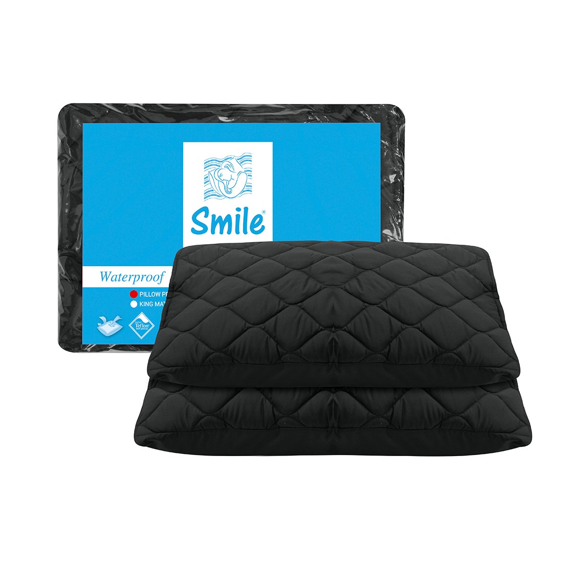 ซองกันเปื้อนหมอนหนุน PICASSO SMILE สี DARK GREY แพ็ค 2 ชิ้น