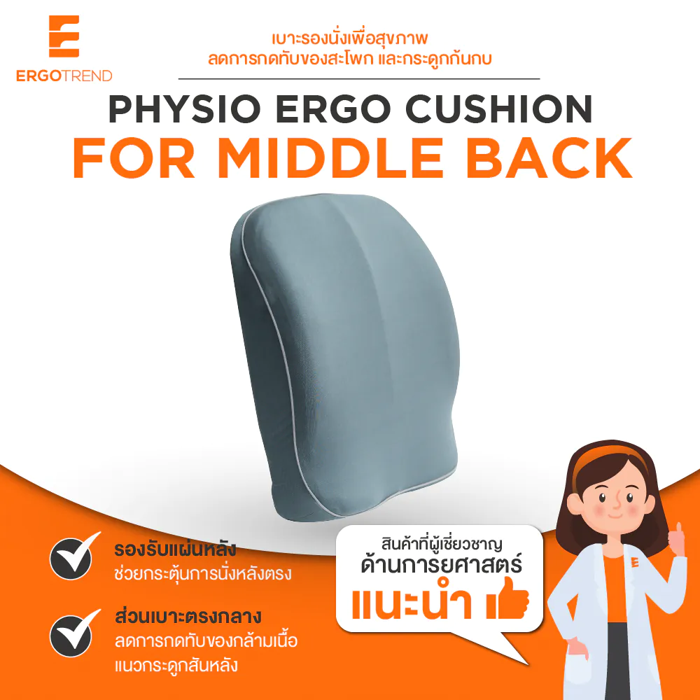ERGOTREND PHYSIO ERGO CUSHION FOR MIDDLE BACK เบาะรองหลังปรับท่านั่งให้ถูกต้องตามหลักสรีรศาสตร์ 08