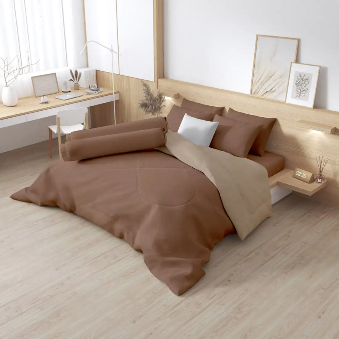 Microtex#Tawny Birch#4 Twin Fitted Set#42x78 Inch#LBR -1