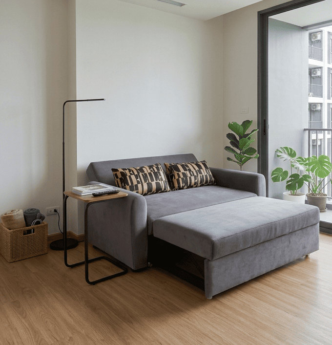 Elle Decor - โซฟาเบด 2 ที่นั่ง รุ่น Buddy สีเทาเข้ม 03