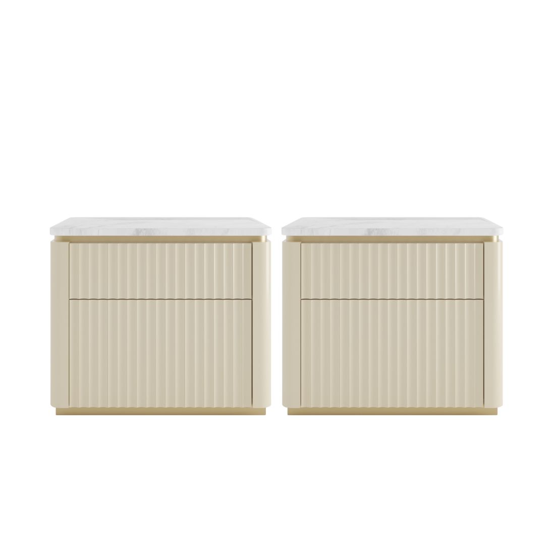ตู้ข้างเตียง ขนาด 60 ซม. รุ่น Galar 2 ชิ้น สี Origami White 02