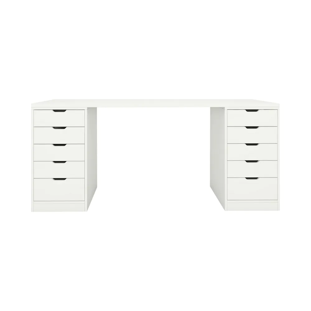 โต๊ะเครื่องแป้งแบบนั่ง 180 ซม. ลึก 45 ซม.(CW40x2) รุ่น Vanity สีขาว1