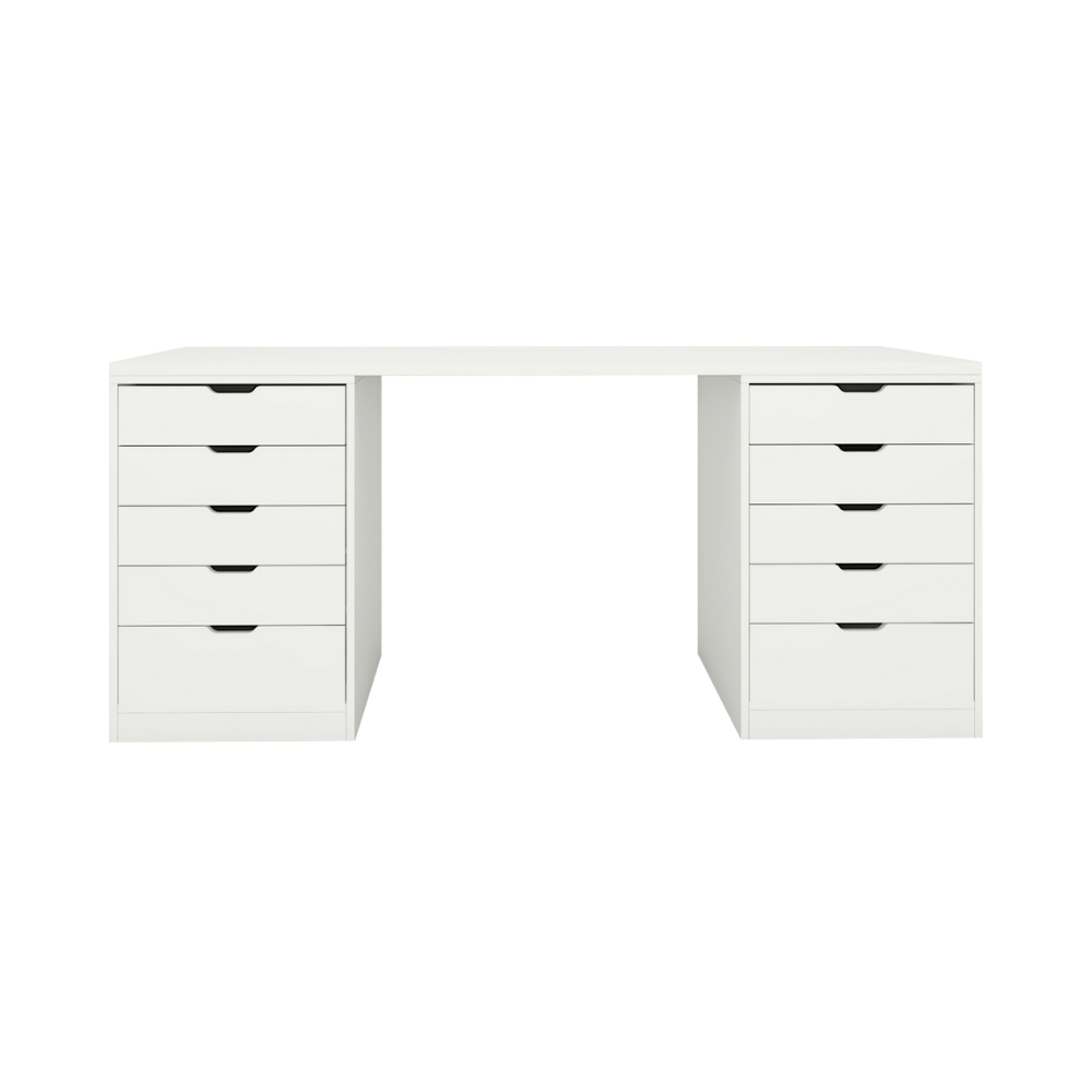โต๊ะเครื่องแป้งแบบนั่ง 180 ซม. ลึก 45 ซม.(CW50x2) รุ่น Vanity สีขาว1