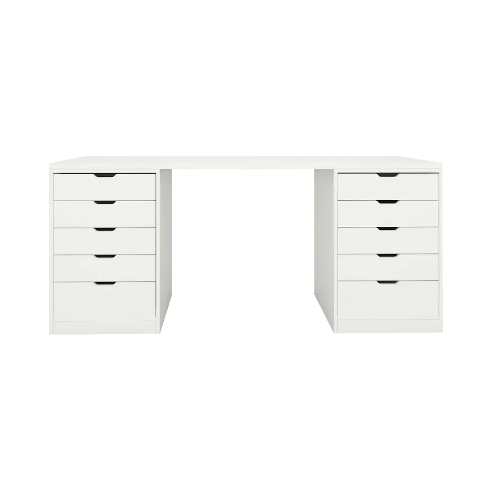 โต๊ะเครื่องแป้งแบบนั่ง 180 ซม. ลึก 45 ซม.(CW50x2) รุ่น Vanity สีขาว1