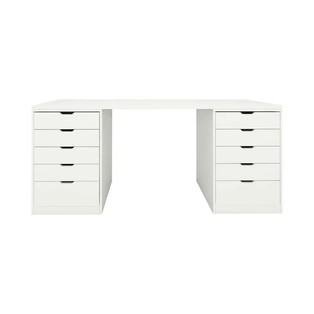 โต๊ะเครื่องแป้งแบบนั่ง 180 ซม. ลึก 60 ซม. (CW50x2) รุ่น Vanity สีขาว1