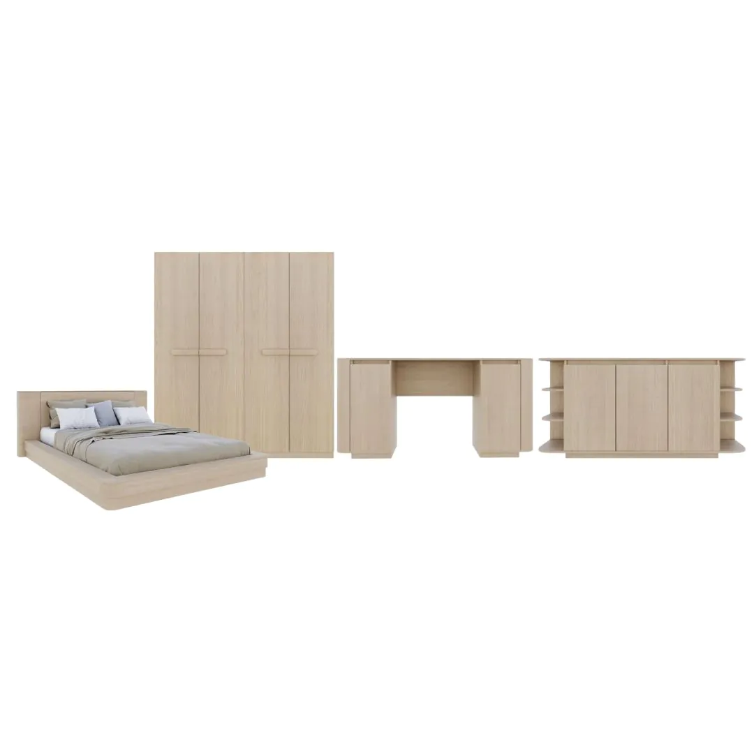 ชุดห้องนอน ขนาด 5 ฟุต รุ่น Olivea สีครีม & ตู้เสื้อผ้า 200 ซม.01