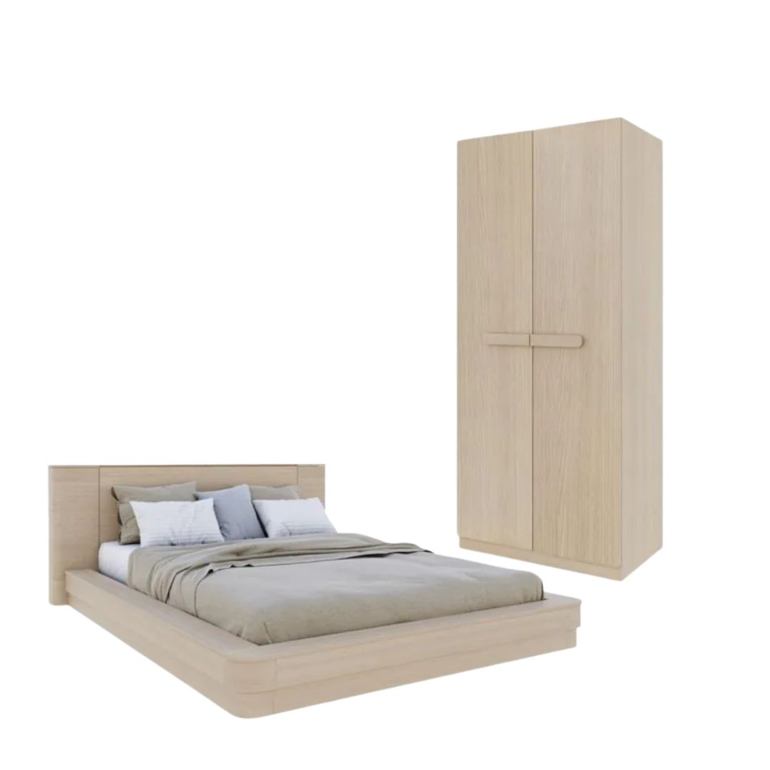 ชุดห้องนอน ขนาด 5 ฟุต รุ่น Olivea สีครีม & ตู้เสื้อผ้าขนาด 100 ซม.01