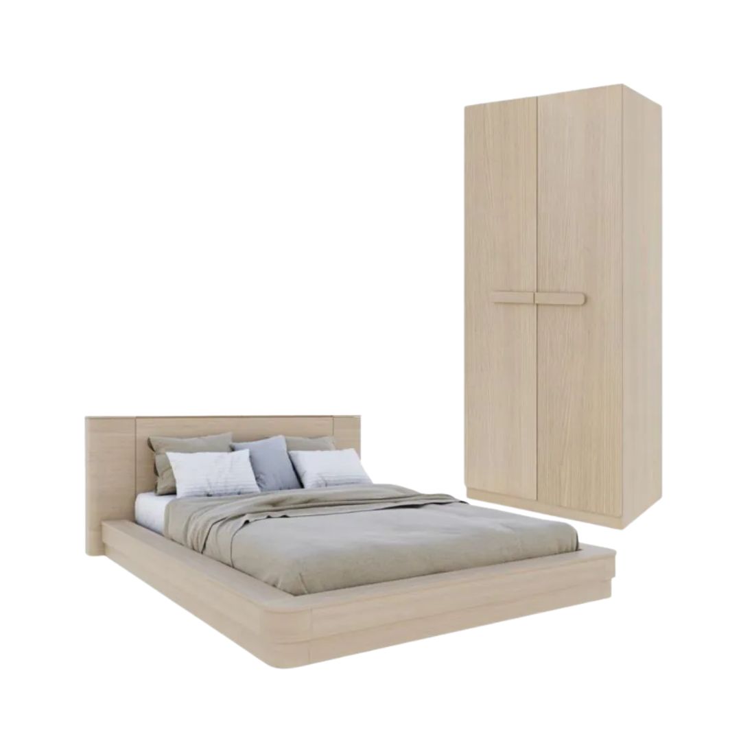 ชุดห้องนอน ขนาด 6 ฟุต รุ่น Olivea สีครีม & ตู้เสื้อผ้าขนาด 100 ซม.01