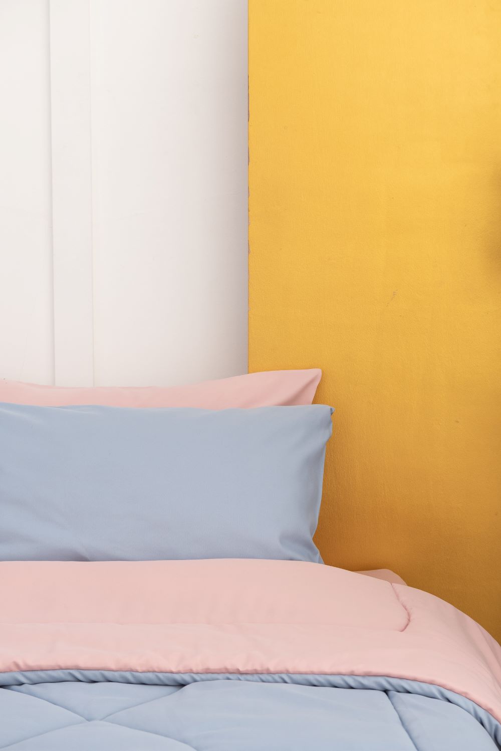 SANTA BEDDING ผ้านวม ขนาด 6 ฟุต สี ชมพู/ฟ้า 02 แบบทูโทน