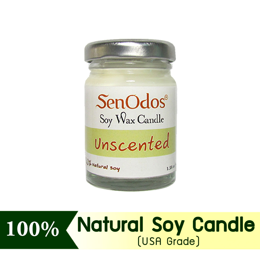 SenOdos เทียนหอมไขถั่วเหลืองบริสุทธิ์  ขนาด 45g Unscented Soy Candle