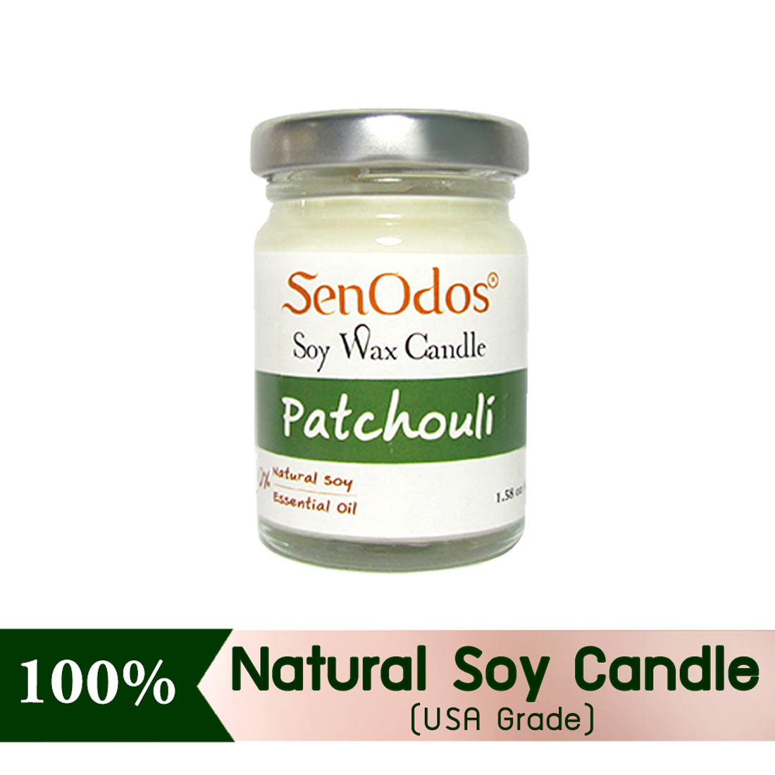 SenOdos เทียนหอมไขถั่วเหลือง กลิ่นแพทชูลี่ ขนาด 45g Patchouli Soy Candle 