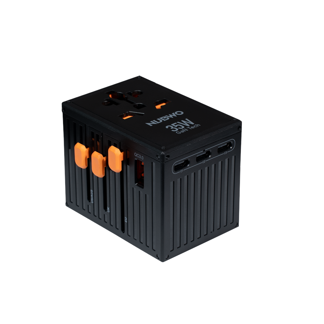[ส่งฟรีทั่วประเทศ] NUBWO หัวแปลงปลั๊กไฟต่างประเทศ Universal Travel Adapter รุ่น NA04 Black