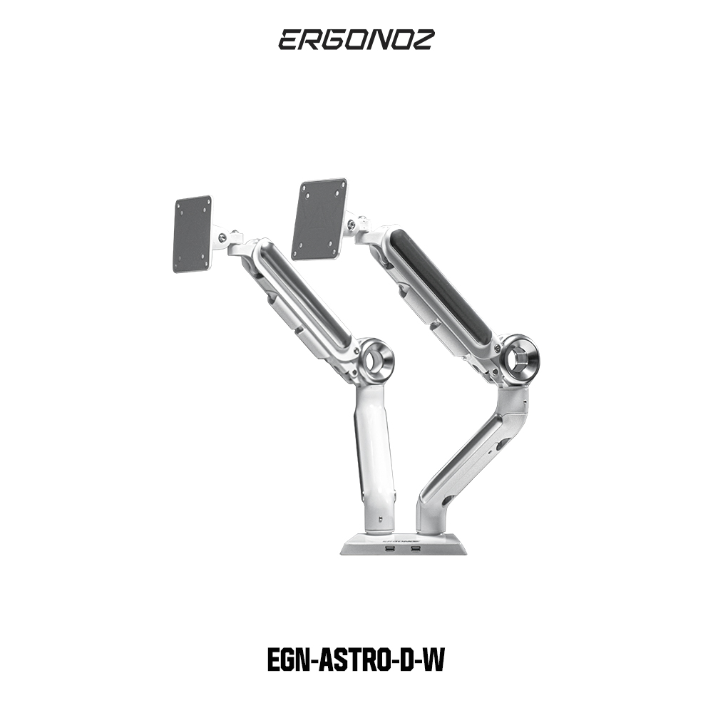 Ergonoz แขนจับจอขาตั้งจอ รุ่น Twin Astro สีขาว