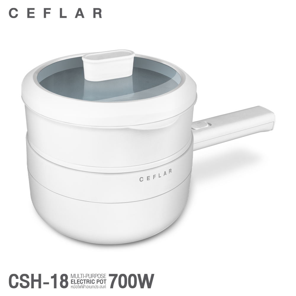 Ceflar หม้อไฟฟ้าอเนกประสงค์ Ceflar Smart Home Multi-Purpose Electric Pot CSH-18 White 02