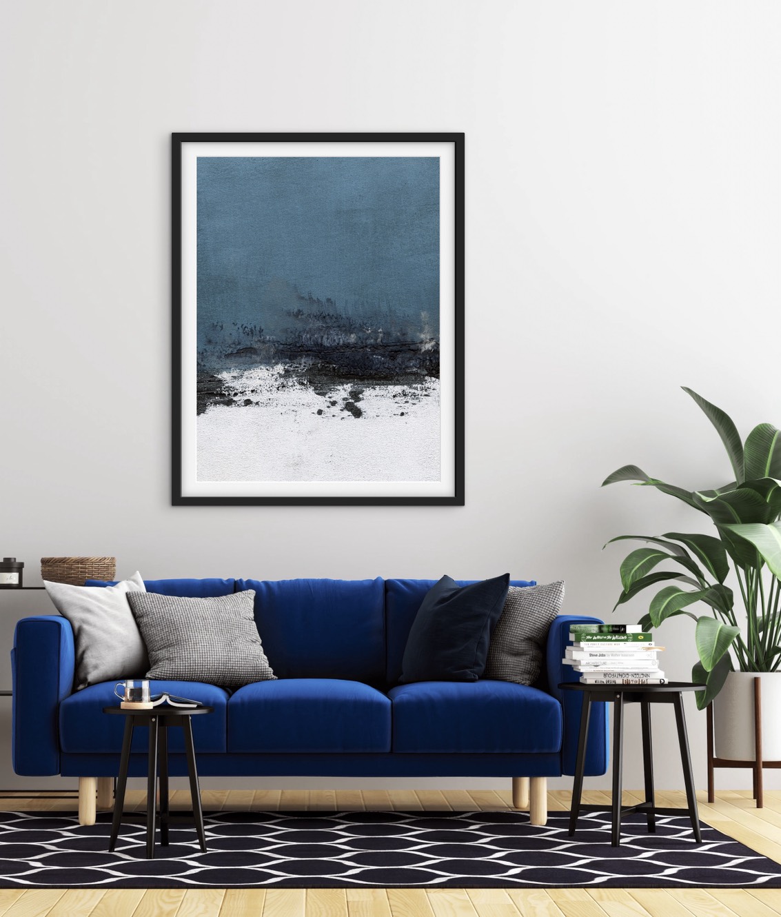 Pennello รูปแต่งบ้านพร้อมกรอบ Abstract hand painted-1