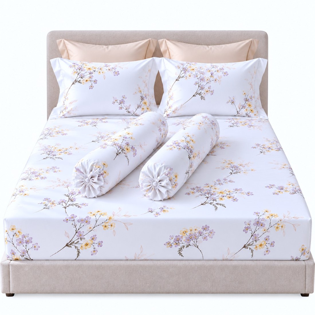 ชุดผ้าปูที่นอน 5 ฟุต 5 ชิ้น FRILLOW TENCEL™ Lyocell : LADY DAPHNE