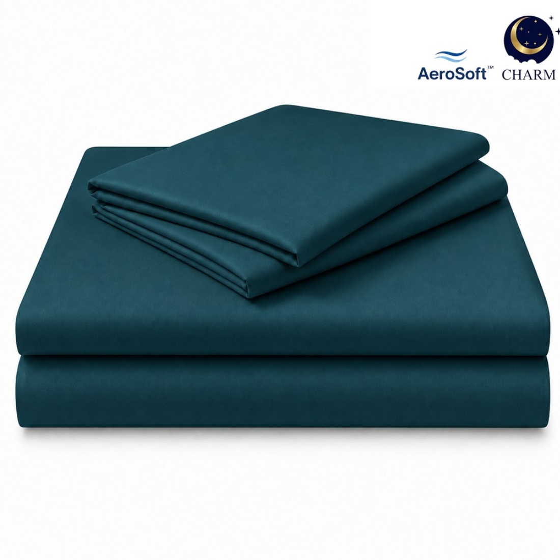 CHARM ชุดผ้าปูที่นอน ESSENTIALS สี EMERALD GREEN 6 ฟุต 3 ชิ้น-1