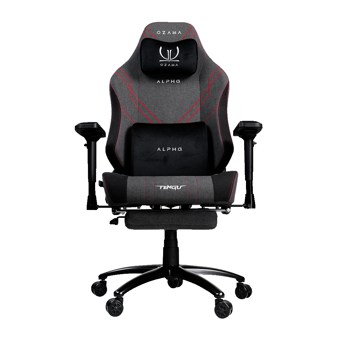 เก้าอี้เกมมิ่ง ALPHA FABRIC RED + FOOTREST-1