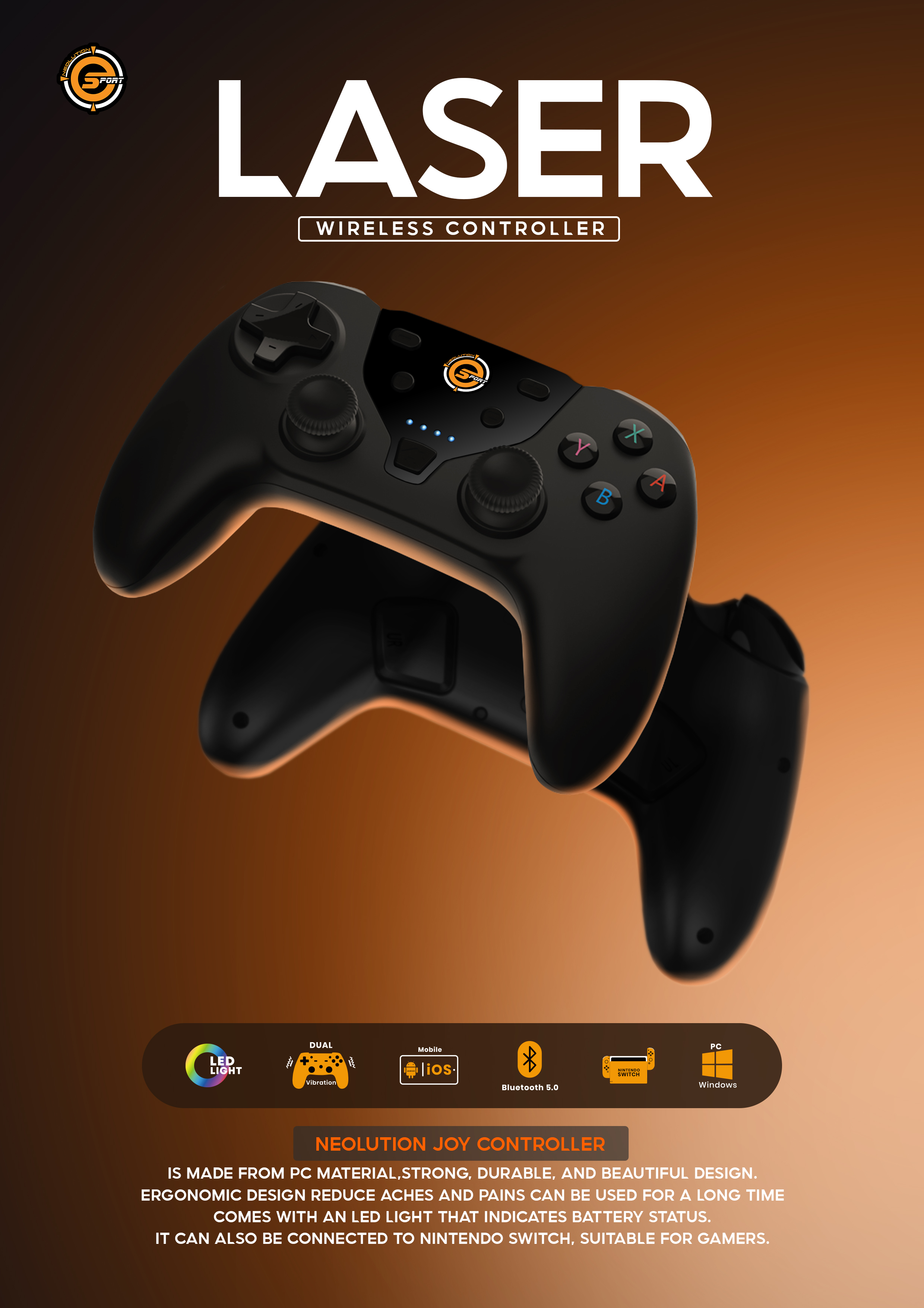 CONTROLLER (อุปกรณ์ควบคุมคำสั่ง) NEOLUTION E-SPORT JOY NEO MIDAS GEN2-1