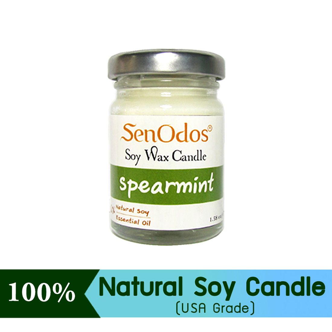 SenOdos เทียนหอมไขถั่วเหลือง กลิ่นสเปียร์มินท์  ขนาด 45g Spearmint  Soy Candle