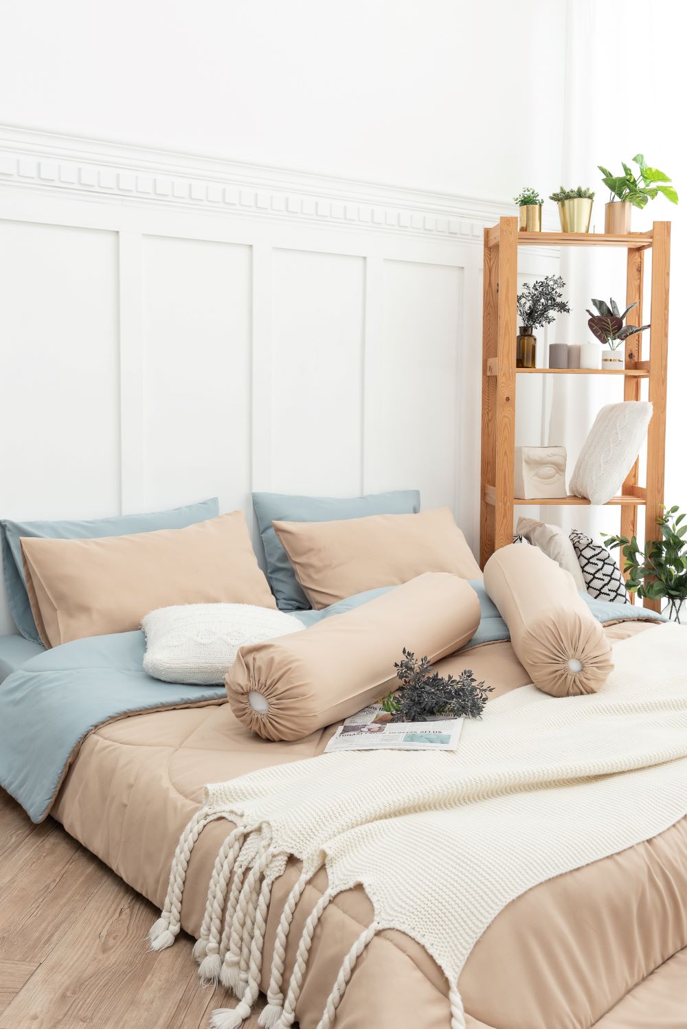 SANTA BEDDING SET ผ้าปู+ผ้าห่มนวม 6 ฟุต สี เขียว -เขียว/น้ำตาล 01