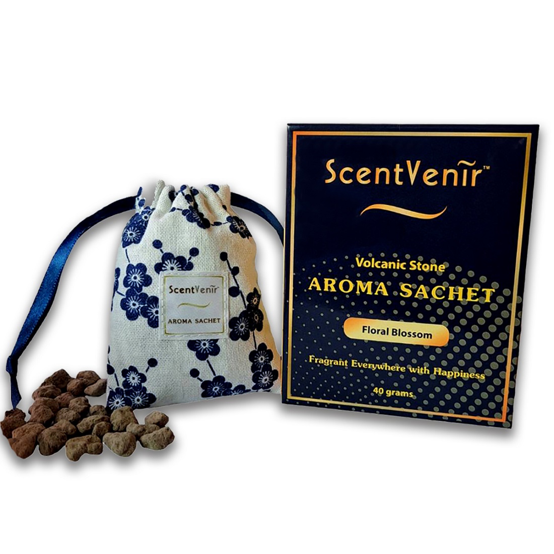 ScentVenir ถุงหอมอโรม่า กลิ่น ฟลอรัล บลอสซัม (Floral Blossom) หินหอมอโรม่า จาก หินภูเขาไฟ 40g