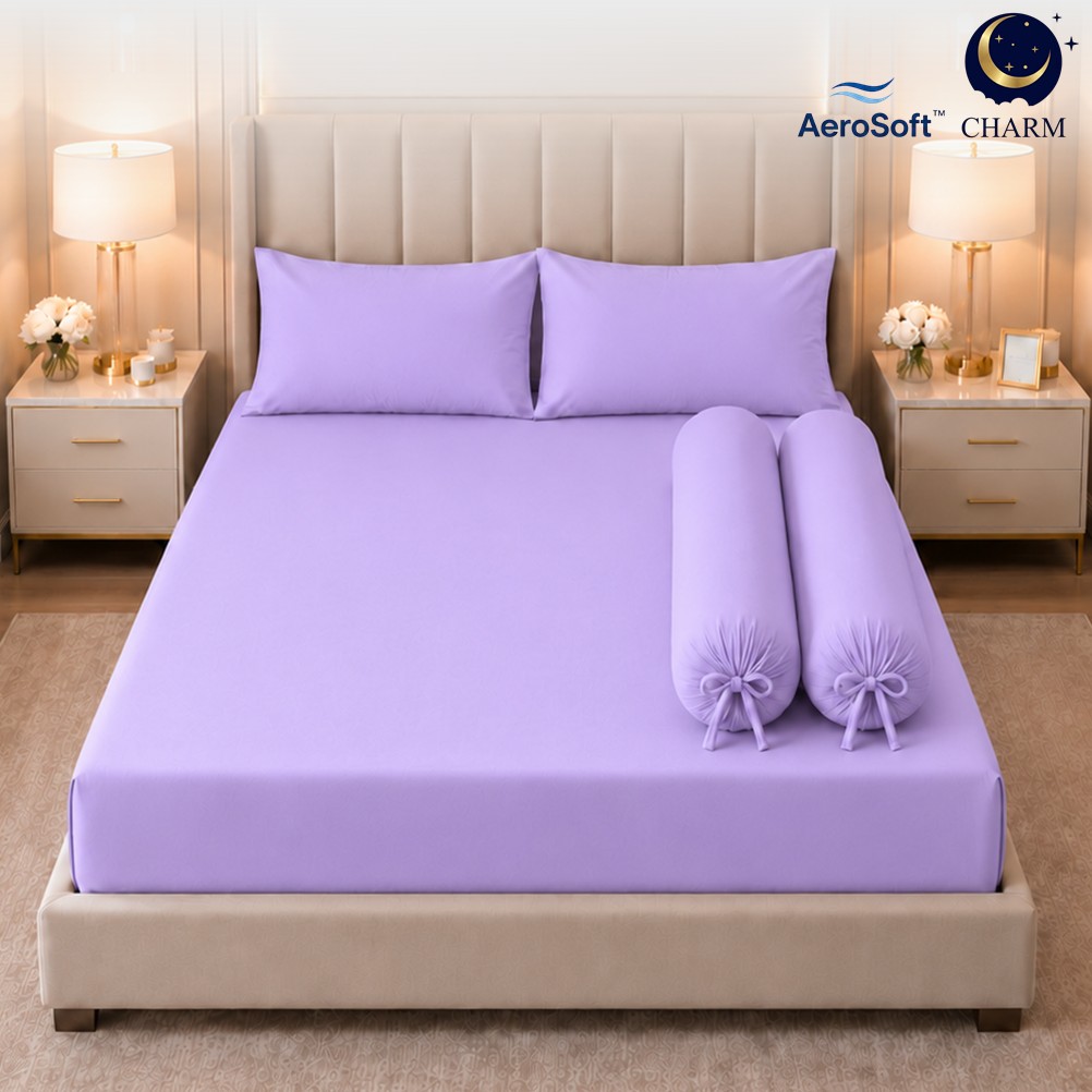 CHARM ชุดผ้าปูที่นอน CLASSIC สี LAVENDER 6 ฟุต 3 ชิ้น-1