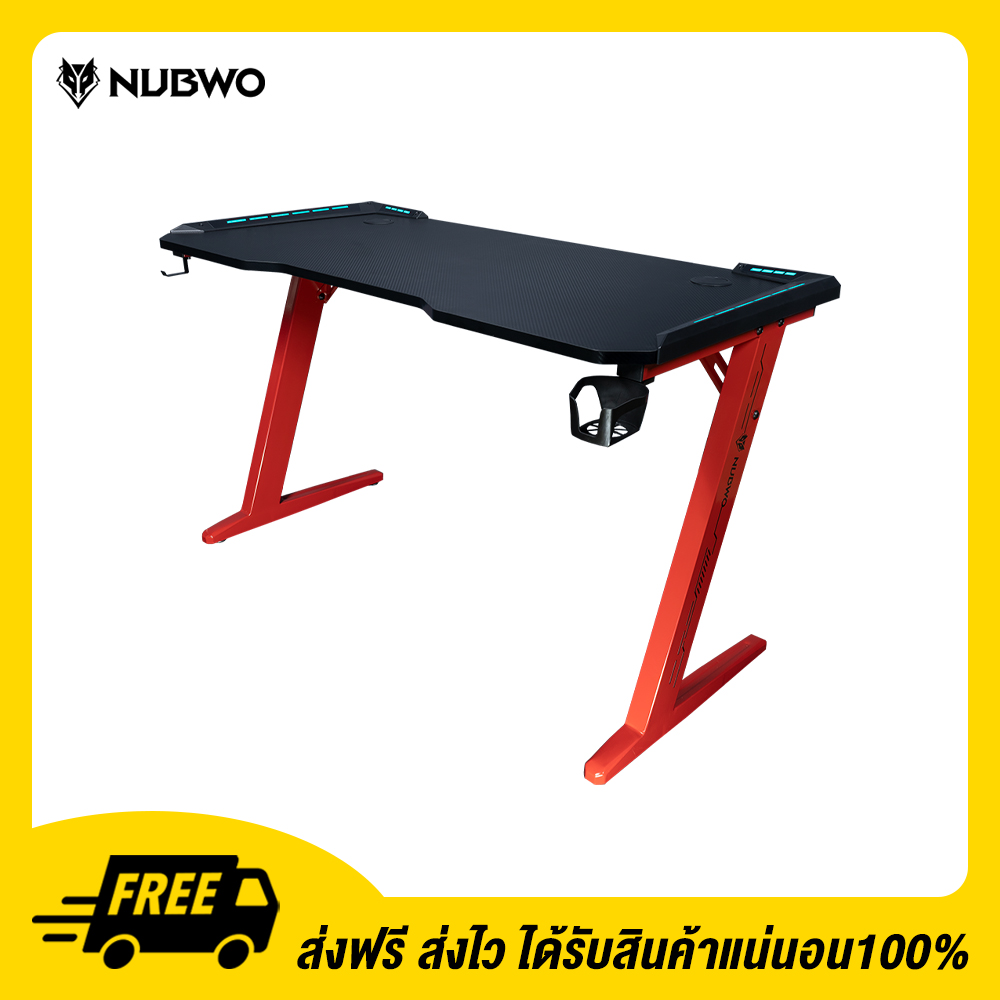 NUBWO โต๊ะเกมมิ่ง Table E-Sport Durable Gaming Desk Nubwo ND-601 RED 12