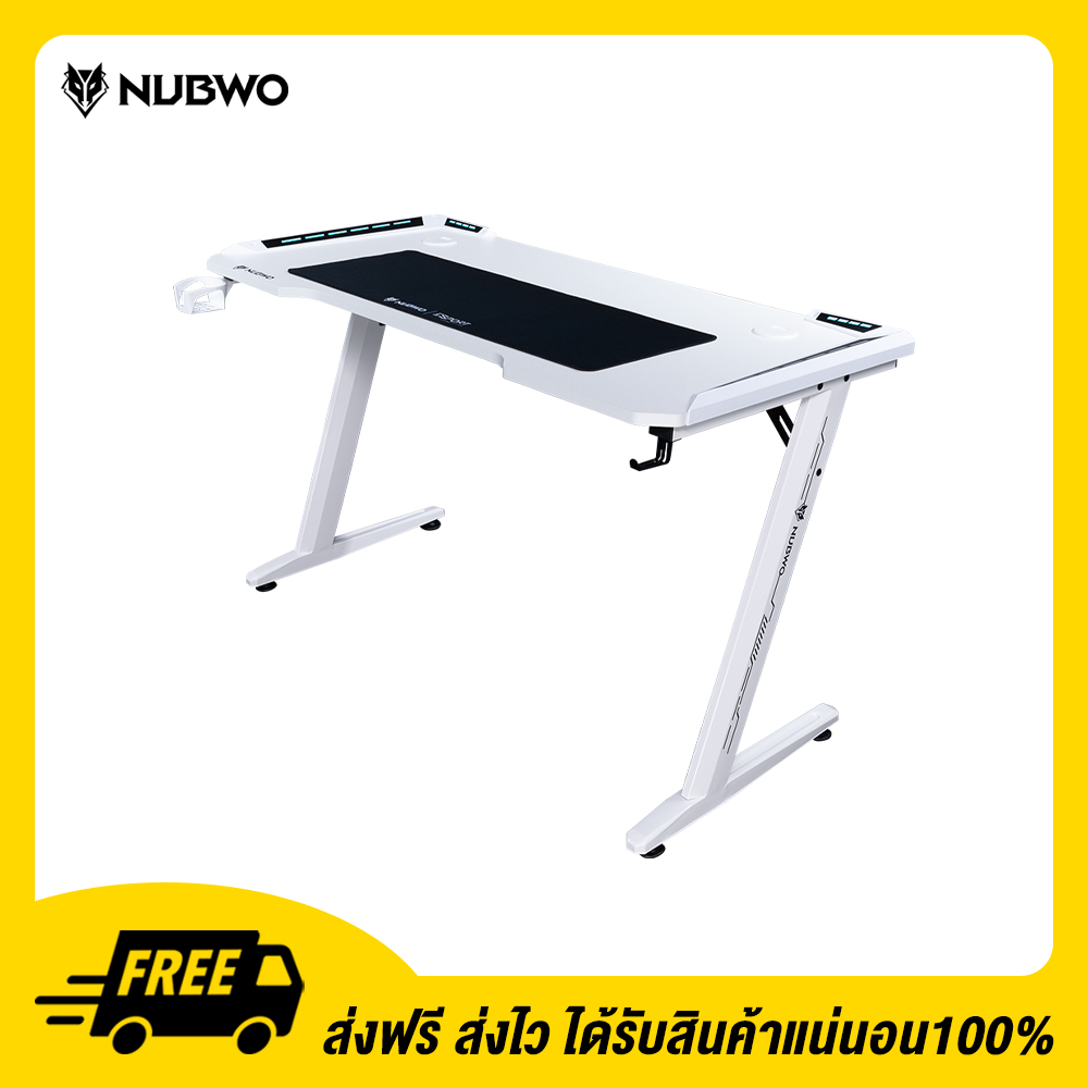 NUBWO โต๊ะเกมมิ่ง Table E-Sport Durable Gaming Desk Nubwo ND-601 WHITE 11